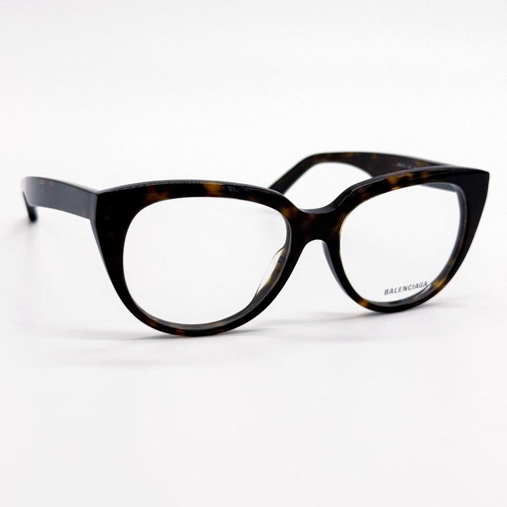 NEW BALENCIAGA EYEGLASSES BB0131O 005 ROUND OVAL DARK HAVANA WOMEN EYEWEAR BALEN